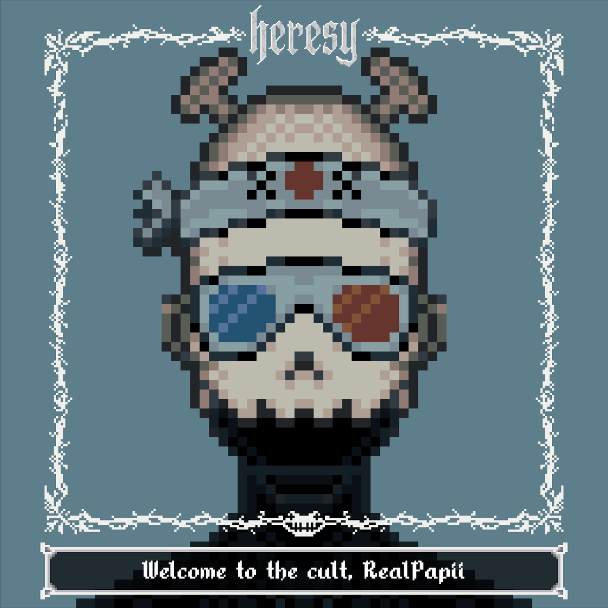 HeresyCult's tweet photo. A wild @RealPapii appeared.

He brought 3D glasses to the ritual.

Bold assumption that there'd only be three dimensions... Who's gonna tell him? 👁️

Welcome to the cult, RealPapii https://t.co/Sb3ieXwLbZ