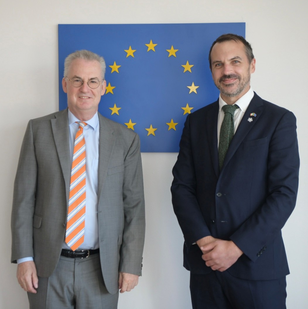 EUAmbKS's tweet photo. In today’s meeting with 🇮🇪 Ireland’s Non-Resident Ambassador to Kosovo Almqvist, also representing the Irish Presidency of the Council of the 🇪🇺 EU, we discussed the steadfast support and commitment to 🇽🇰 Kosovo’s EU integration, which remain unchanged.
#EUbyYourSide https://t.co/1OIusDCIXK