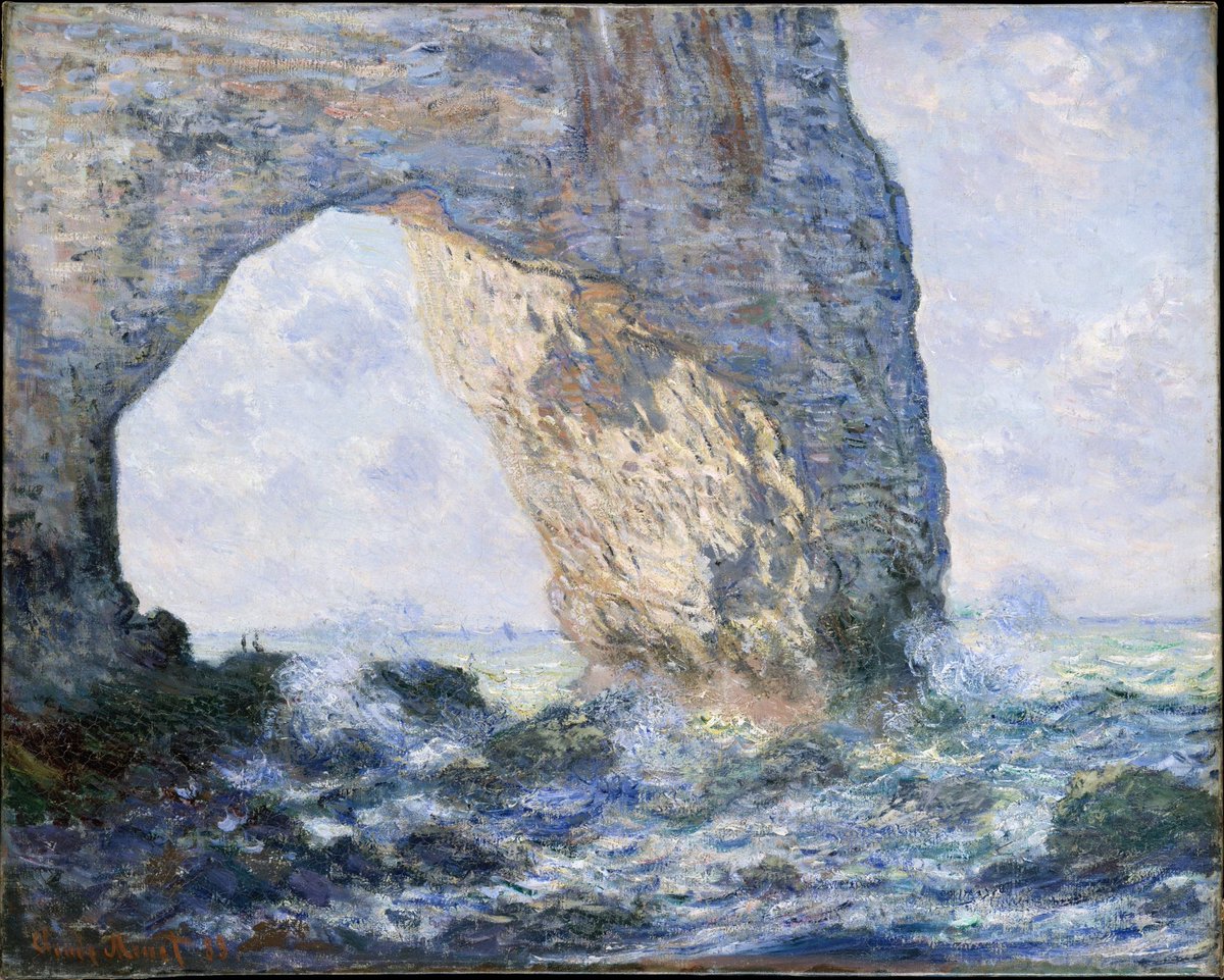 Badehsabaa's tweet photo. The Manneporte (Étretat) _ Claude Monet, 1883. https://t.co/h68Fqv13O4