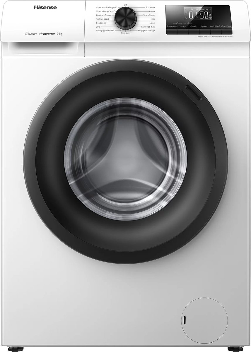 Dealabs's tweet photo. 💧🔄
Pas mal pour une 9kg 
La machine à laver Hisense à 250€ 👇
➡️ https://t.co/UuW3nTExGr ⬅️ https://t.co/P0zI64KpPo