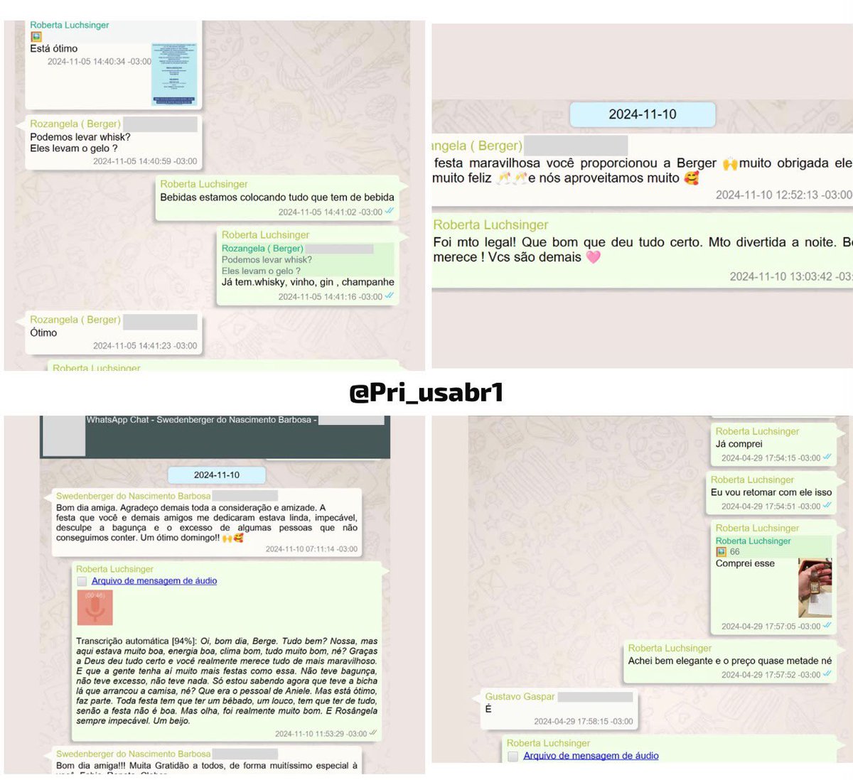 Pri_usabr1's tweet photo. Sócia de Lulinha, Roberta Luchsinger presenteou o assessor direto de Lula, Swedenberger Barbosa, com um Cartier de R$ 66 mil, um quadro de R$ 82,9 mil, ingressos para Paul McCartney e ainda bancou a festa dele.

A secretária de Lula, Cláudia Troiano, também recebeu roupas, ingressos e joia.

Tá chegando em painho…
