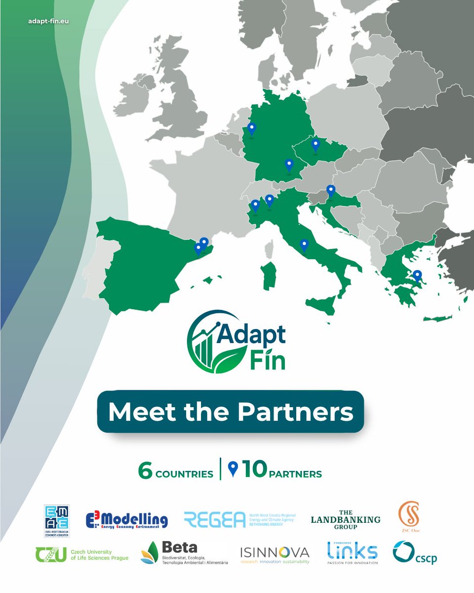 adaptfin's tweet photo. 🤝Different expertise. One shared challenge.
Making #climate adaptation investable requires more than #FinancialModelling alone.
That is why ADAPT-FIN brings together 10 partner organisations, each contributing complementary expertise to the project.
🔗https://t.co/FlqbZcYphB https://t.co/fal0acFH46