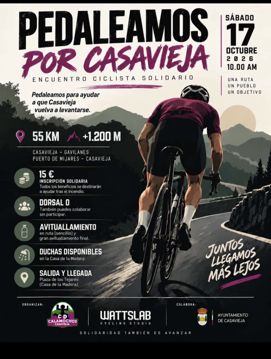 JesusArevGran's tweet photo. Han organizado comidas populares y otros eventos para recaudar fondos. Lo conseguido se ha usado para comprar material para arreglar el monte y ayudar a la reforestación. 
Han organizado una carrera ciclista a la que os podéis apuntar. (Sigue) https://t.co/69h1MDiXY7