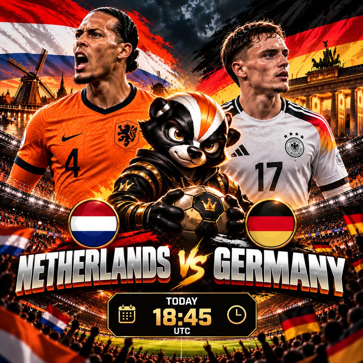 jasinoofficial's tweet photo. 🔥 NETHERLANDS vs GERMANY — EUROPEAN GIANTS COLLIDE! 🇳🇱🇩🇪

A huge night of international football! ⚽️🔥
Netherlands and Germany go head-to-head in a heavyweight European clash.

⏰ Kick-off: 18:45 UTC https://t.co/9w0gIreguh