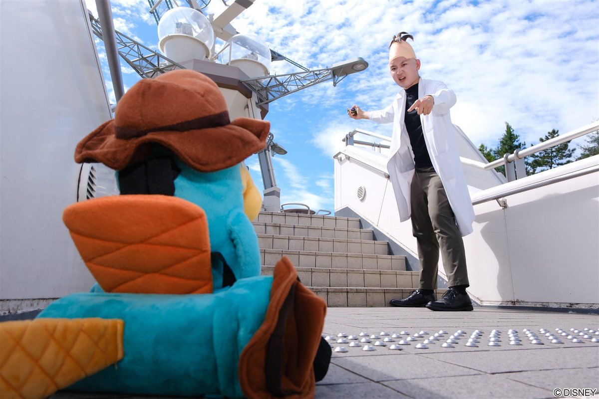 Tkdonaduck's tweet photo. もう手遅れだ！カモノハシペリー！
(フィニアスとファーブ / ドゥーフェンシュマーツ博士)
#Dch仮装 
#Dハロ仮装2026
#フィニアスとファーブ https://t.co/klGH1RFoZa
