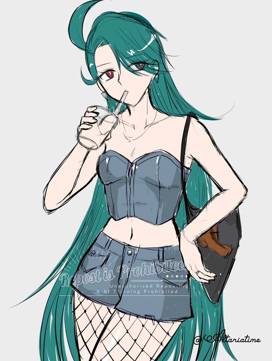 Altariatime's tweet photo. 待ちぼうけ🌶️（下書き） https://t.co/PxrFkRcb9N
