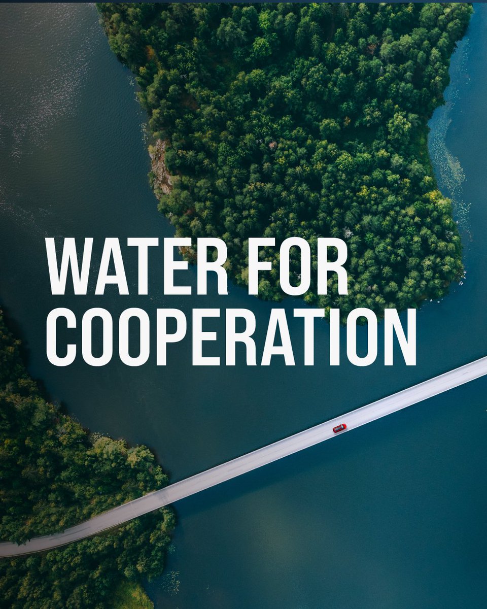 UNWaterConfUAE's tweet photo. Water can be a bridge and tool for peace.

Co-chaired by Finland and Zambia, the Interactive Dialogue on Water for Cooperation will explore how shared knowledge, scientific cooperation, and inclusive decision-making can strengthen collaboration across shared waters. https://t.co/DHZD2Xl2Y0