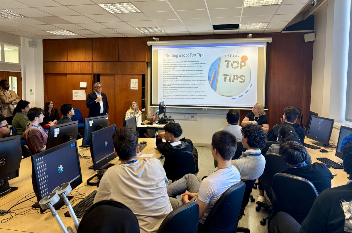 KCupdate's tweet photo. A huge thank you to Sean Whetstone, Sophie Rutter and the REED team for delivering an inspiring "Keeping the Human in the Loop" session for our IT, Digital and Cybersecurity students during Induction Week. Read more here: https://t.co/CTFpYylfT2 #CyberSecurity #AI #IT https://t.co/Jzq15qHKcA