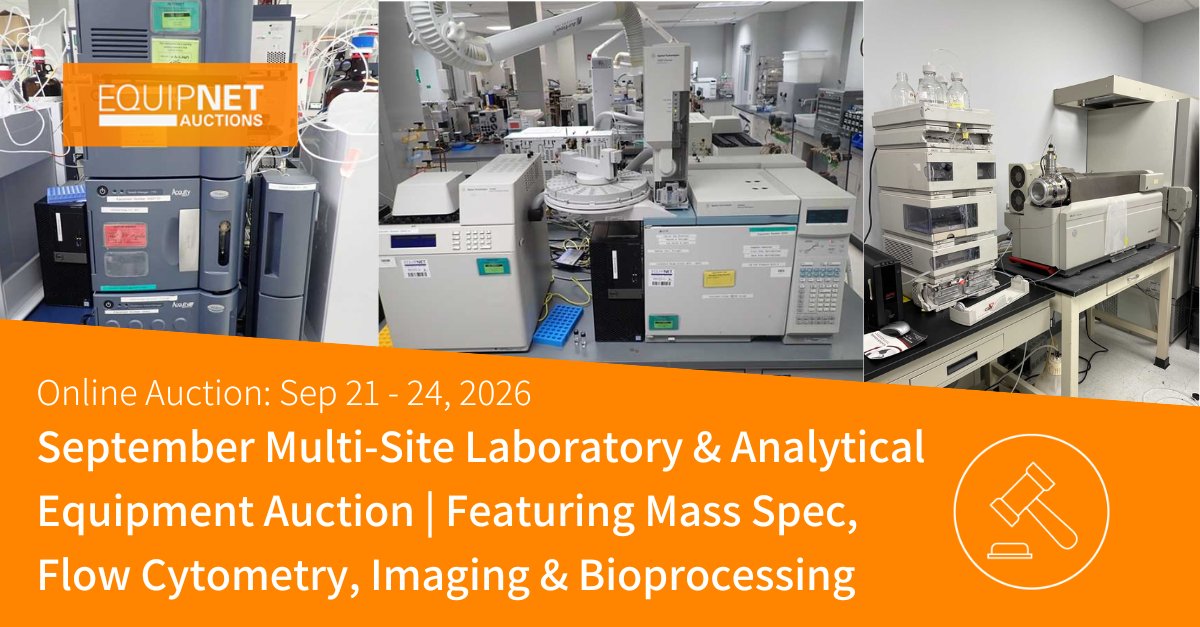 EquipNet's tweet photo. Last chance to bid: https://t.co/1KZTkFPruz

September Multi-Site Laboratory and Analytical Equipment Auction Ends Today 4pm EST! https://t.co/dYl3u1u5RR