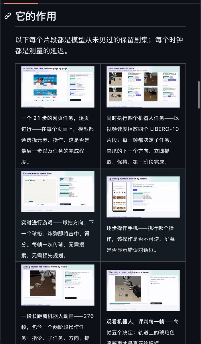 NFT_Chen's tweet photo. 🔥速码！超高维全模态 Jev 来了！OmniJev 0.8B / 4B 模型让你玩转实多种场景！
 北京中关村学院 × 中科院自动化所智进化团队，把 TypeSafe 的「不写字、只给校准概率」范式，第一次拉进图像 / 视频 / 屏幕 / 具身视角。

核心亮点
🔹范式：State in, Decision out。跳过文本解码，0 生成 Token
🔹速度：单图单题服务端中位时延 103ms；同图 12 题约 153ms
🔹输出：choice / score / noul 一次前向全出，概率可校准，可安全拒答
🔹同尺寸断层领先（相对同规模开源基线）
◦LIBERO-10 机械臂：82.1%（+38.3）
◦Catch Game 高速避障：88.5%（+57.1）
◦Mind2Web 21 步手机交互：77.0%（+22.1）
◦96 格空间定位：72.9%（+24.2）
◦Charades 视频事件：86.4%（+31.4）
权重、推理代码、在线 Demo 全开。

上手 4 步
1️⃣打开 https://t.co/aj0IHhMRrk
2️⃣上传一张图或一段视频（可画区域当候选）
3️⃣加问题：choice（选一个）/ score（打分）/ noul（是否）
4️⃣提交 → 直接拿概率分布 + 实测时延，不用解析生成文本

项目页：https://t.co/W7vo041RE7

#OmniJev #Jev #SystemOne #具身智能 #开源模型 #视觉决策 #中科院自动化所 #中关村学院