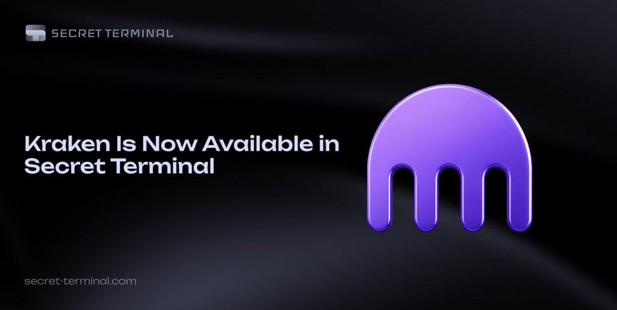 Secret_Terminal's tweet photo. Kraken is now available in Secret Terminal.

Connect your Kraken account via API and bring quotes, charts, the order book and order execution into one familiar workspace.

What this means for your workflow:

▪️ Analyse the market and place trades with fewer switches between apps.
▪️ Work with Kraken alongside your other connected exchanges.
▪️ Compare order books across venues and trade your selected Kraken instrument in the same workspace.

Update to OCTA to get started.

Explore the integration and connection steps:
https://t.co/kxhkVPtO8v

Explore Kraken: @krakenfx · @krakenpro
https://t.co/qhnS6gP2I8

Secret Terminal — choose speed!