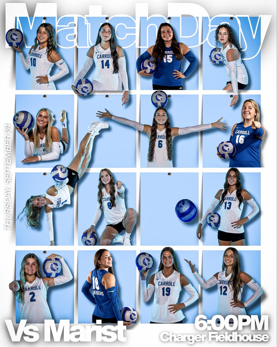Chargers_vball's tweet photo. Tonight, Carroll Volleyball welcomes Marist to Charger Fieldhouse! Crossing state lines for a varsity only showdown—Indiana vs. Illinois.

🗓️ Thursday, September 24
📍 Charger Fieldhouse
⌚️ (V) 6:00PM
🖥️ https://t.co/CA03SXP386
🎟️: https://t.co/AW7Dk5JJkQ

LET’S GO CHARGERS! ⚡️ https://t.co/fgPFPL0t0Z