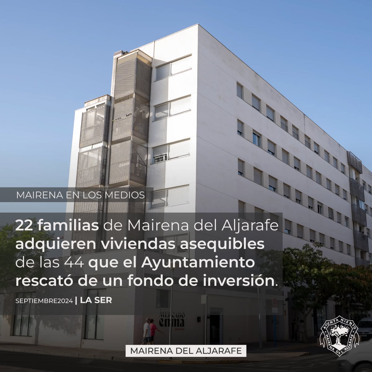 AntonioConde_M's tweet photo. Desde el Gobierno de #Mairena rescatamos una promoción de viviendas de un fondo de inversión para que 22 de nuestras familias pudieran seguir viviendo en su casa a un precio asequible.
Y las rescatamos para evitar desahucios crueles e injustos como el de Maricarmen, en Madrid. https://t.co/cdRPDshMJ5