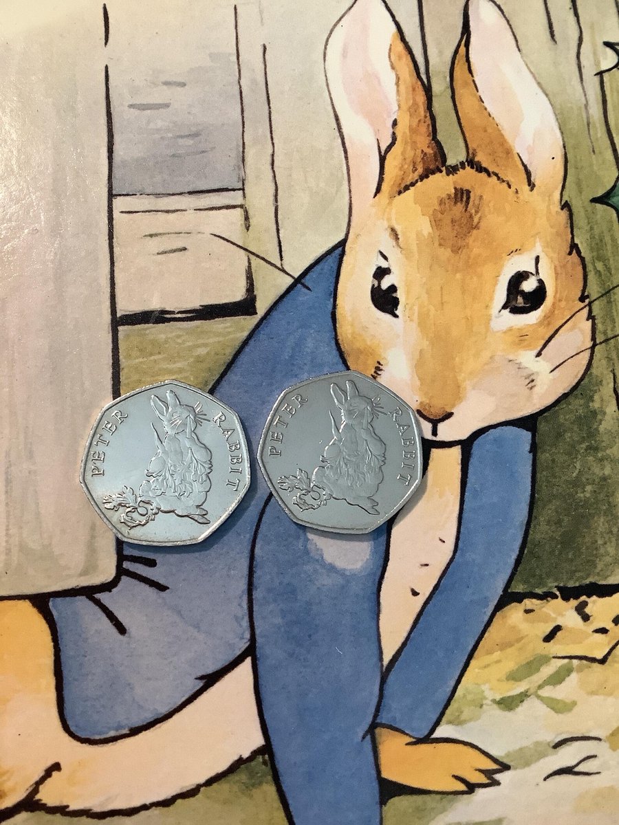 WatsonsVintage's tweet photo. A sweet little #giftidea Beatrix Potter Peter Rabbit Circulated 50p Coin on Handmade Gift Tags That Are Upcycled from a 1984 Vintage Picture Book - Sold Individually https://t.co/9mp4wyjFK5 via @Etsy #BeatrixPotter #Collectable #Coins https://t.co/h8jWHTO4mS