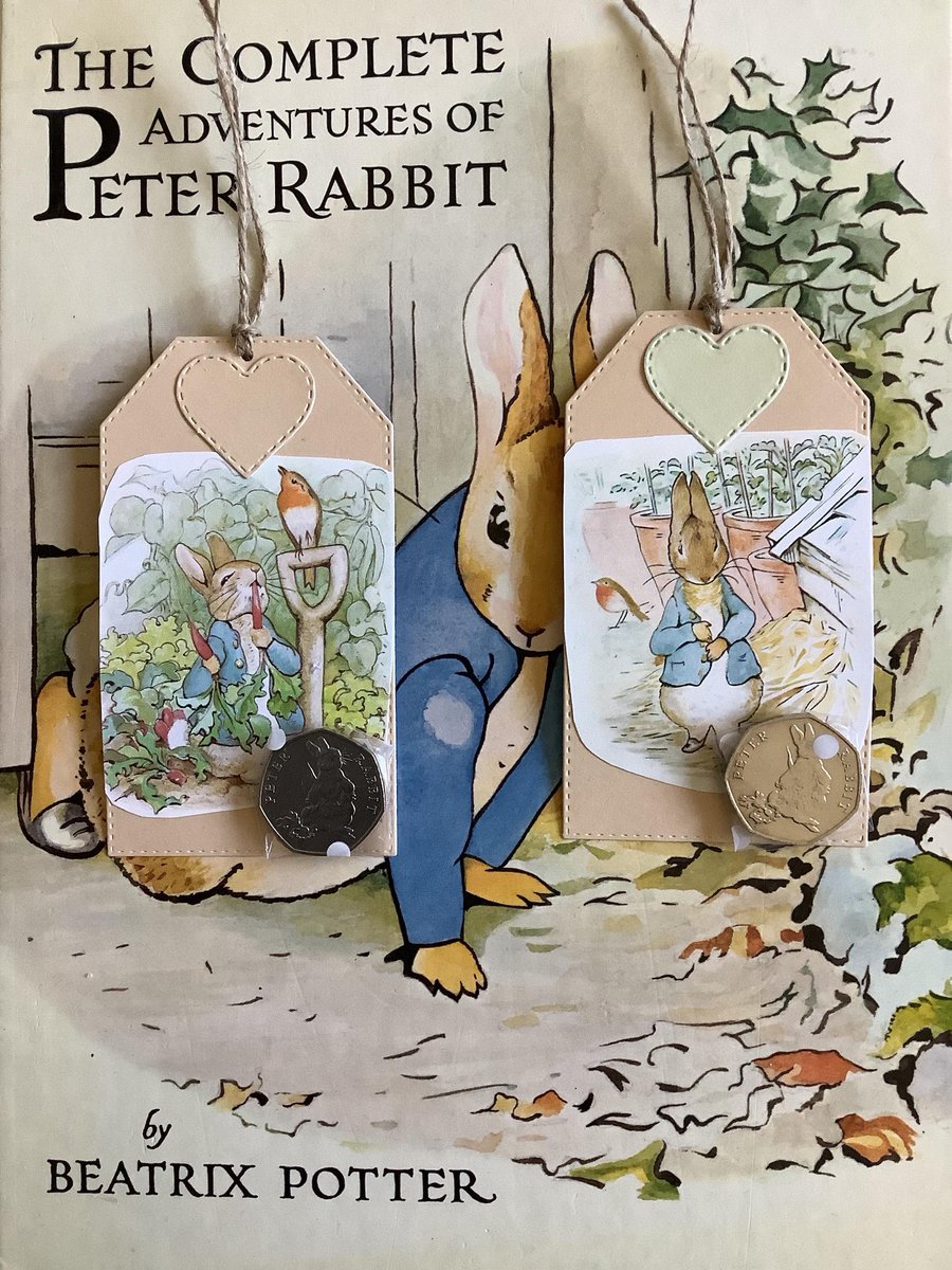 WatsonsVintage's tweet photo. A sweet little #giftidea Beatrix Potter Peter Rabbit Circulated 50p Coin on Handmade Gift Tags That Are Upcycled from a 1984 Vintage Picture Book - Sold Individually https://t.co/9mp4wyjFK5 via @Etsy #BeatrixPotter #Collectable #Coins https://t.co/h8jWHTO4mS