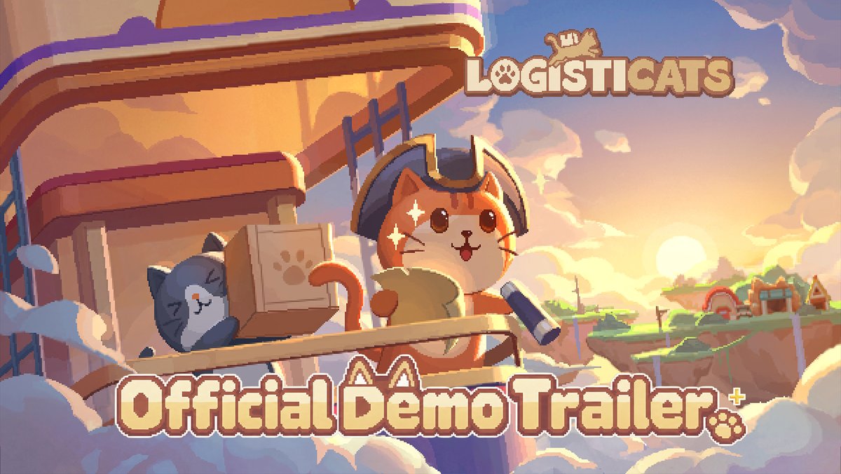 Nyatopia_office's tweet photo. Logisticats Demo is OUT NOW on Steam! Build Mewtropolis, put your cats to work, set up production lines, and take them to the skies to trade with other islands. Play the demo and wishlist now: https://t.co/iXRINSF6qf you in Mewtropolis! ☁️ https://t.co/IPRWlF3H8j