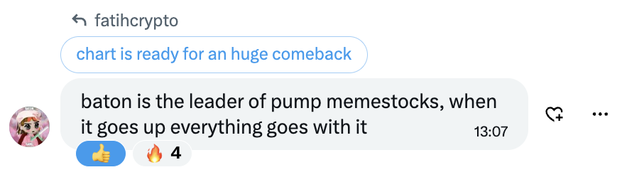 fatihcrypto1's tweet photo. . $baton is the leader of pump memestocks - 
when it goes up everything goes with it...

Agreed %100 only believers will win ... https://t.co/jslV4mnAGX