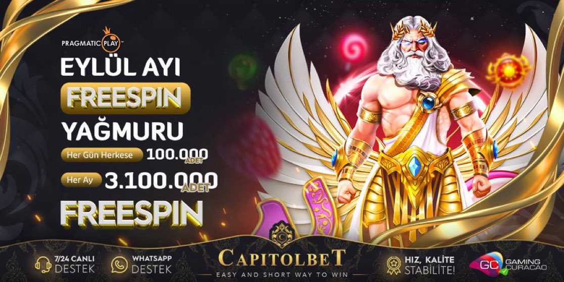 CapitolSociaal's tweet photo. ⛈ CapitolBet &amp; Pragmatic Play Ortaklığıyla Eylül Ayı Freespin Yağmuru Başladı ‼️

🔥 Eylül Ayı Boyunca Pragmatic Play Slot Oyunlarında Oyna , Her Gün Tam 100.000 FREESPİN Ödülünden Payını Al 🔥

💛 Promosyon Detayları ve Daha Fazlası İçin Tıkla https://t.co/s6OzQncsMs 💛 https://t.co/5HPwDgGoFi