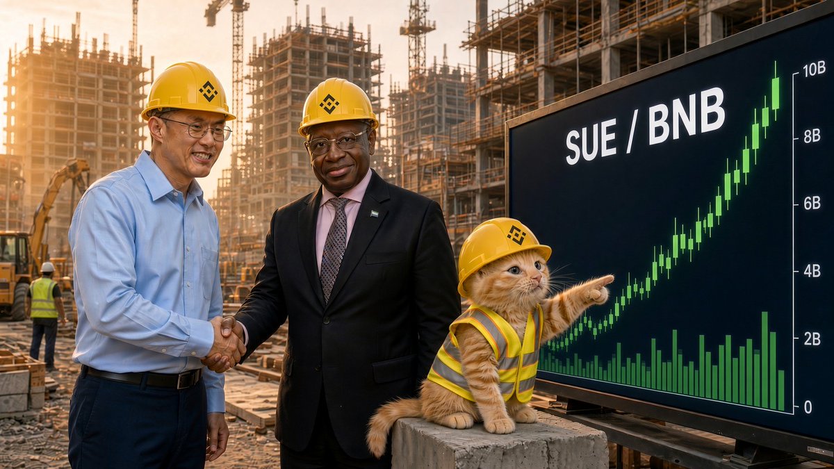 Sue_BSC's tweet photo. Love seeing CZ always showing up for more adoption, country by country. Crypto works when more people can use and build with it.

That’s the job and that’s why we keep building on-chain.

Construction cat’s on site. Yellow hard hat stays on. https://t.co/pVkWL4aK91