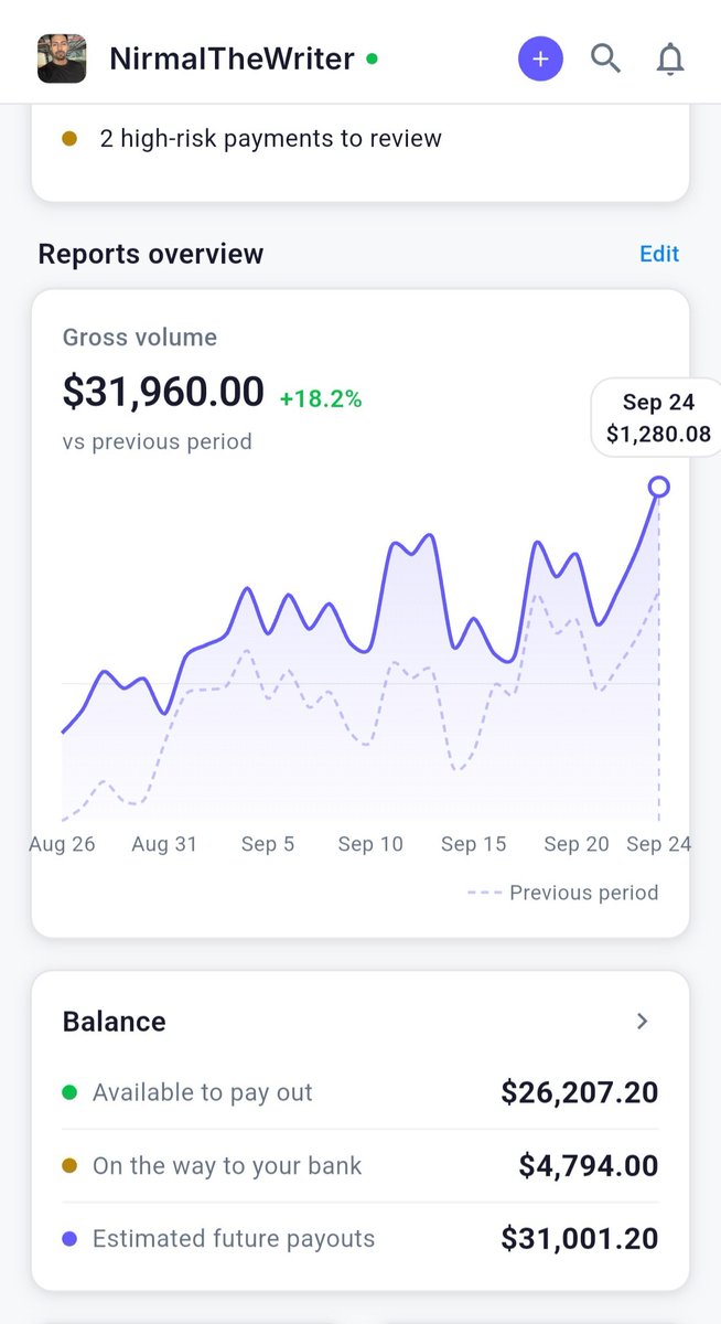 NirmalTheWriter's tweet photo. Building my ghostwriting business to $100k MRR in public.

No rented Lamborghinis.
No “10K in 10 days” bs.

Just the numbers, the work, and the journey.

Let the receipts talk for themselves.

And if you’re here trying to build something of your own:
I genuinely believe freedom is possible and hopefully I’m able to help people who are where I was.

I want all of us to get to the point where we can:
Travel first class.
Eat wherever the f*** we want.
Buy the things we want without stressing about the price.
Take care of our families.
And have complete control over our time.

I’ll share the wins, the losses, and everything in between.

Let’s f***ing build. 🤝