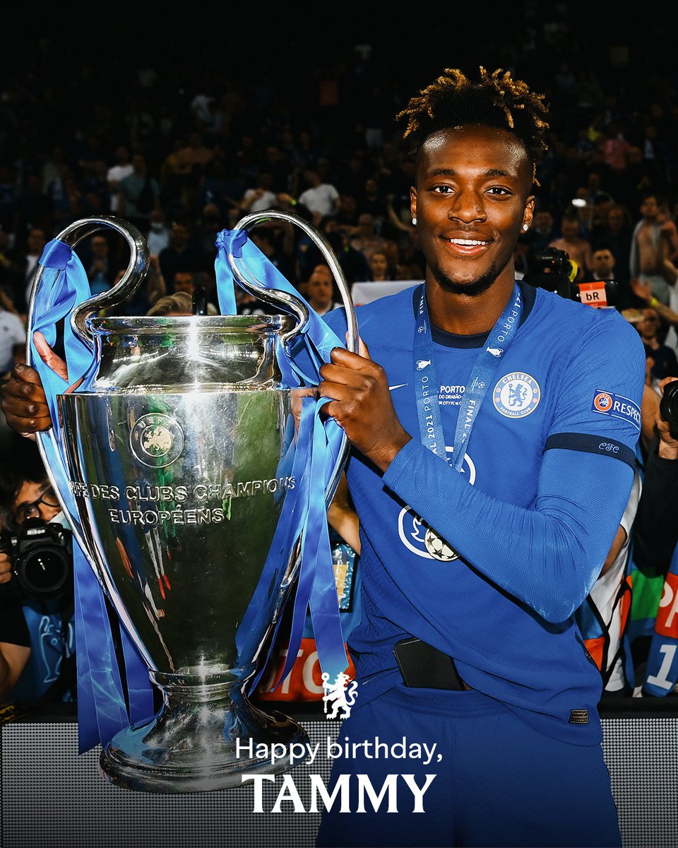 ChelseaFC's tweet photo. Happy birthday, Tammy Abraham! 💙 https://t.co/LZsnjC1S9s
