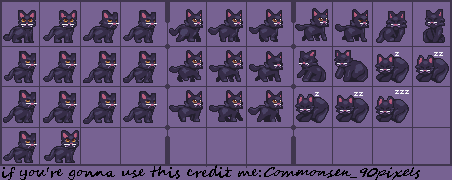 commonsen90px's tweet photo. #Freeuse #Spritesheet #free #Cat #Walkingcycle #Blackcat #eyllowyes #walking #lying_down #lying #Pixelart #Pixelartist #Commonsen_90pixels #Indie #cat #cute #fur https://t.co/XEE24kbVvH