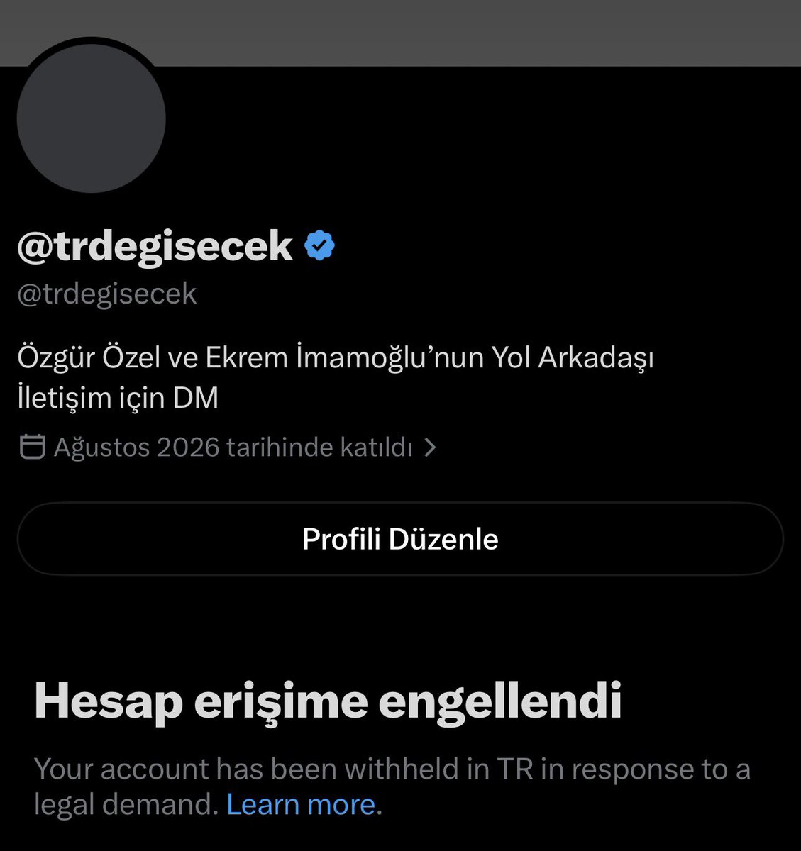trdegistireecek's tweet photo. Önceki hesabım AKP tarafından erişime engellendi.

Sosyal medyadaki bu faşist zihniyet değişene kadar mücadele edeceğiz.

Türkiye Değişecek!

Takip etmenizi rica ediyorum. @trdegistirecekk https://t.co/AwRPNyy64e