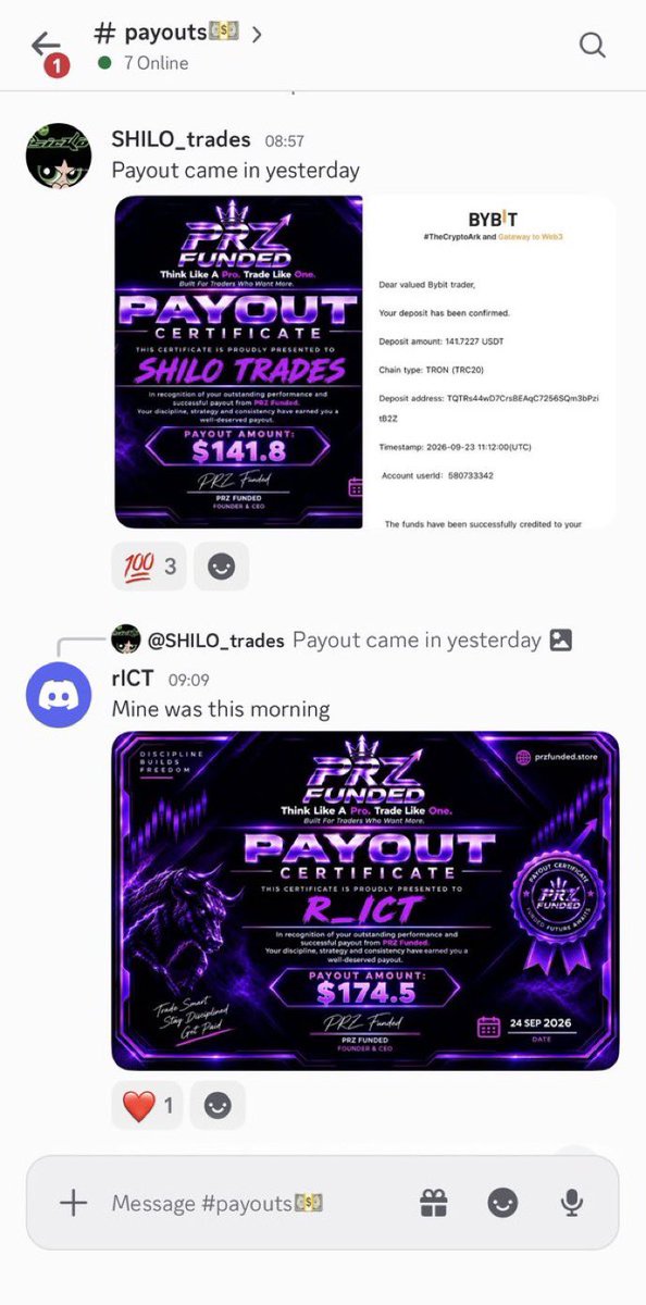 Jirgifx's tweet photo. First payouts from PRZ FUNDED

50% for new users only 
Code: PRZCAPTEE96

https://t.co/7tcoFyk4R1 https://t.co/yaDzd3YEp5