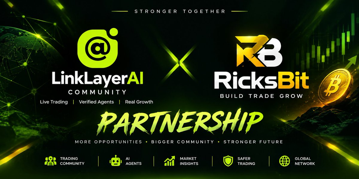 RicksBitnetwork's tweet photo. We’re excited to announce a new partnership between LinkLayerAI Community × RicksBit https://t.co/1tg2vYG5ER
