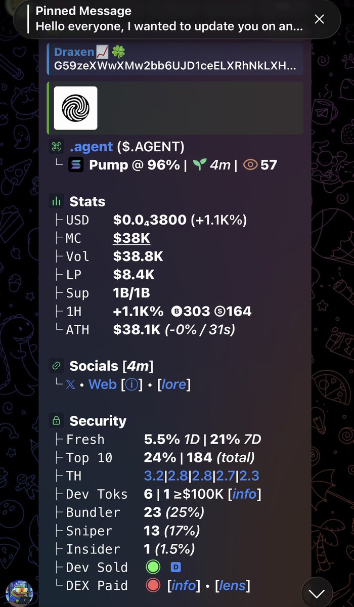 Draxen_0's tweet photo. $.AGENT
CA,

G59zeXWwXMw2bb6UJD1ceELXRhNkLXHkYrtBYBV5agnt https://t.co/423FBrflhZ