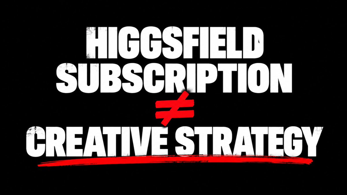 therealohayobx's tweet photo. Everyone with a Higgsfield subscription thinks he’s a creative strategist now 😭

Generate an avatar.
Add an ElevenLabs VO.
Throw in 3 hooks.
Call it “performance creative.”

AI made production insanely accessible.

But if the angle is trash, you’re just making trash 4x faster. https://t.co/Q982TRS3b6