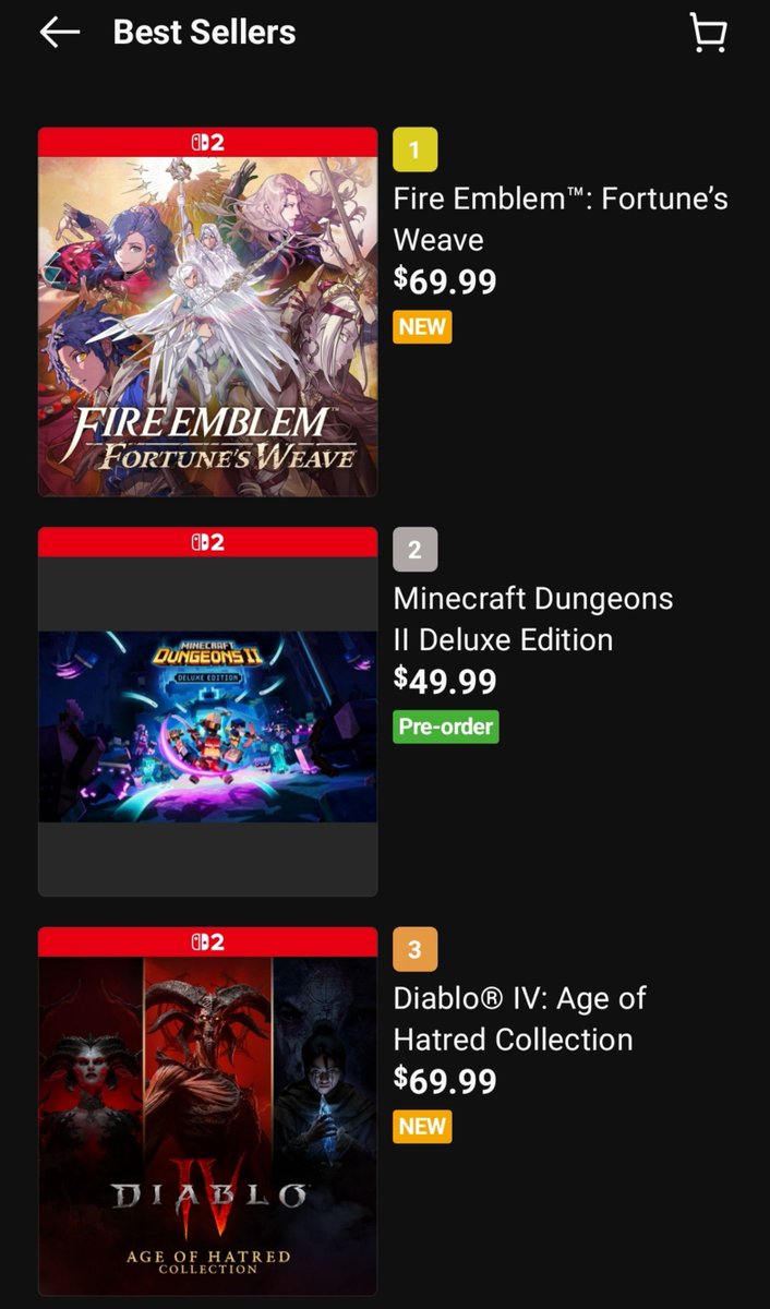 KabiPlays's tweet photo. And to backup my claims. 

The difference between the top 3 best-selling titles between the Switch 1 and Switch 2 is very telling. https://t.co/p1wfVdIG9F