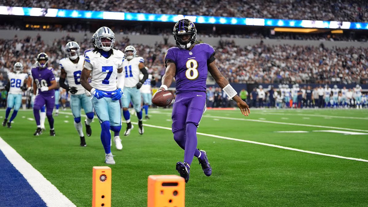 LiveRavenNation's tweet photo. The Ravens are 6-1 ALL-TIME against the Cowboys.

Baltimore has won the last two meetings, and Lamar Jackson is 2-0 against Dallas.

History has been VERY purple in this matchup. 😈 https://t.co/PW6INcTYyn