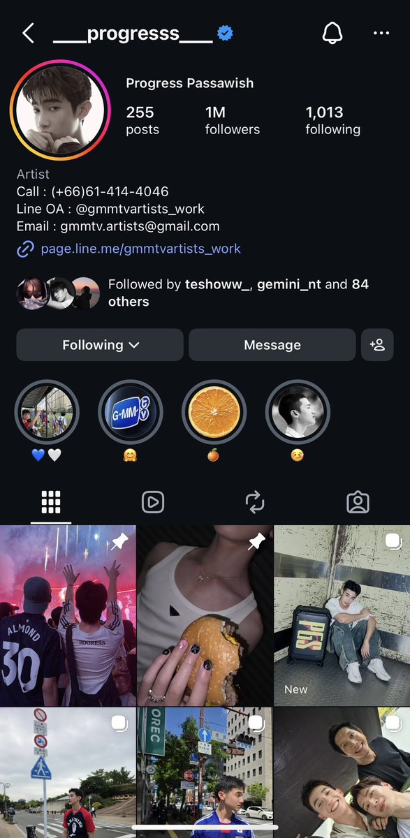 GMMTV's tweet photo. ✨Congrats! 
 for 1M followers on IG ✨

#ProgressPassawish
#GMMTV 
@___progresss___ https://t.co/ITtTbJj0uC
