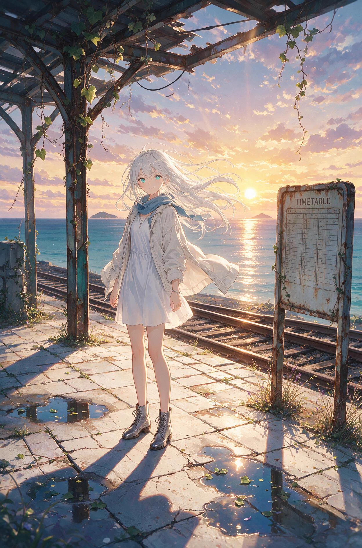 ◇ 廃墟に佇む…静寂 ◇手描きイラスト むぎ@AIアートのセカイ on X: 