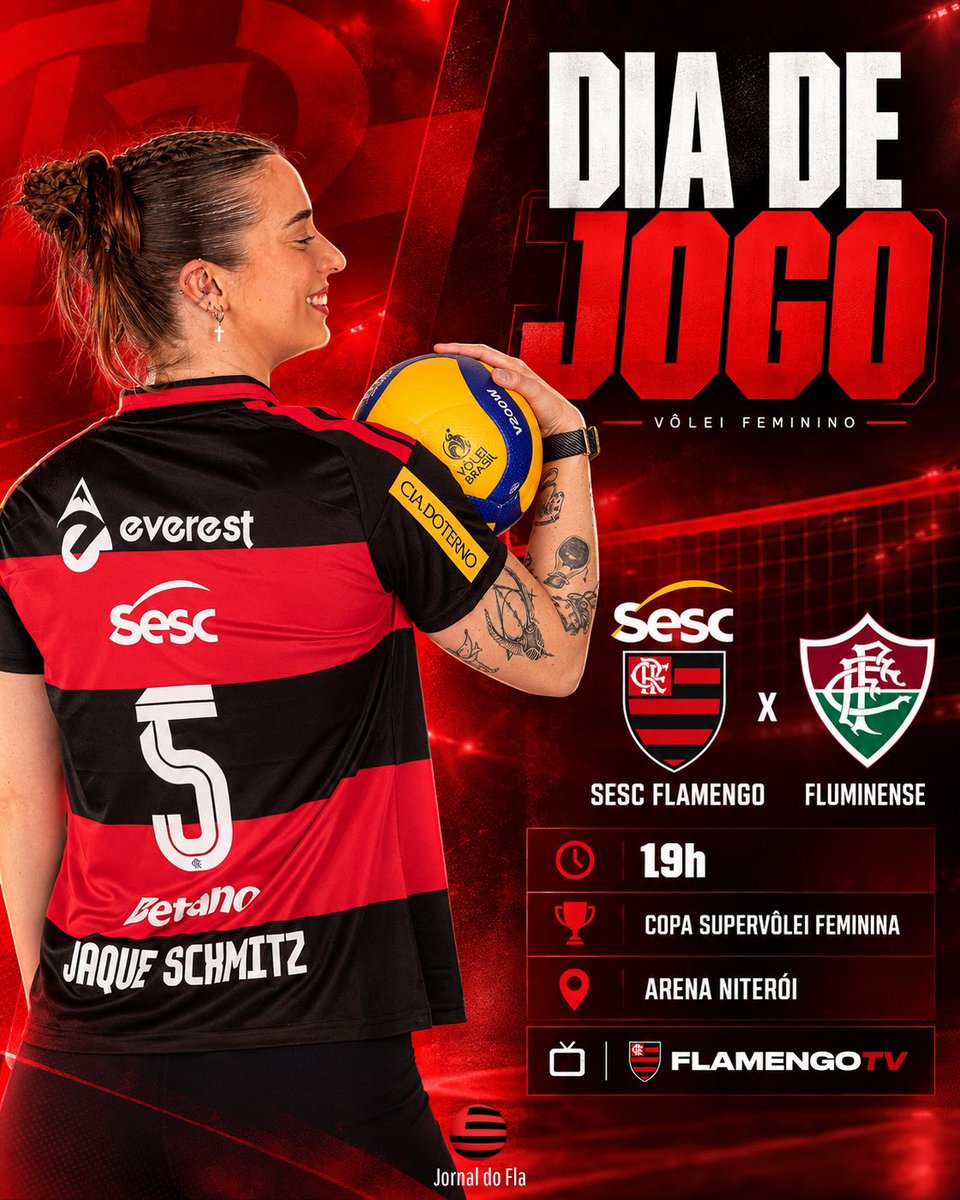sitejornaldofla's tweet photo. HOJE TEM FLAMENGO E DIA DE ESTREIA NA TEMPORADA!!

O Sesc Flamengo encara o Fluminense pela Copa Supervôlei Feminina, às 19h, na Arena Niterói.

A partida será transmitida pela Flamengo TV!!

VAMOS PRA CIMA, MENGÃÃÃOOO!! https://t.co/7NPKP1sYGO
