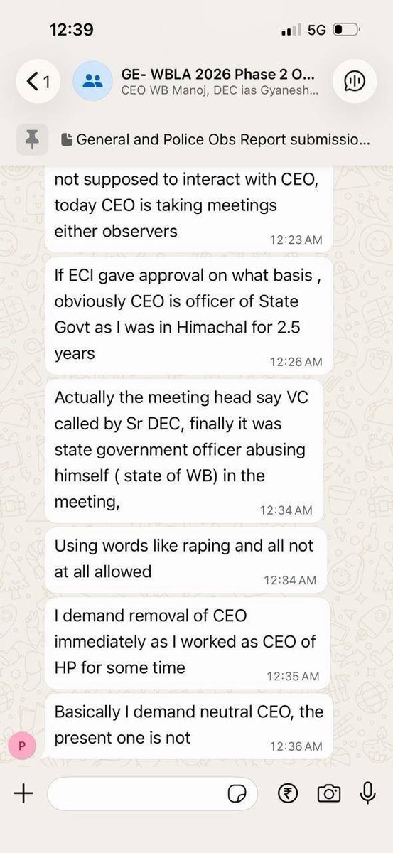 abhishekaitc's tweet photo. This screenshot from a WhatsApp group of observers goes back to April. It raises serious questions about an alleged conspiracy to delete 30 lakh names from the electoral rolls.

This cannot be brushed aside. It cannot be buried. And it cannot be answered with silence.

Gyanesh Kumar and the Chief Justice of India have serious questions to answer before the people of this country.

India is watching. 
India is asking questions. And India will demand answers.

Brace yourselves.
