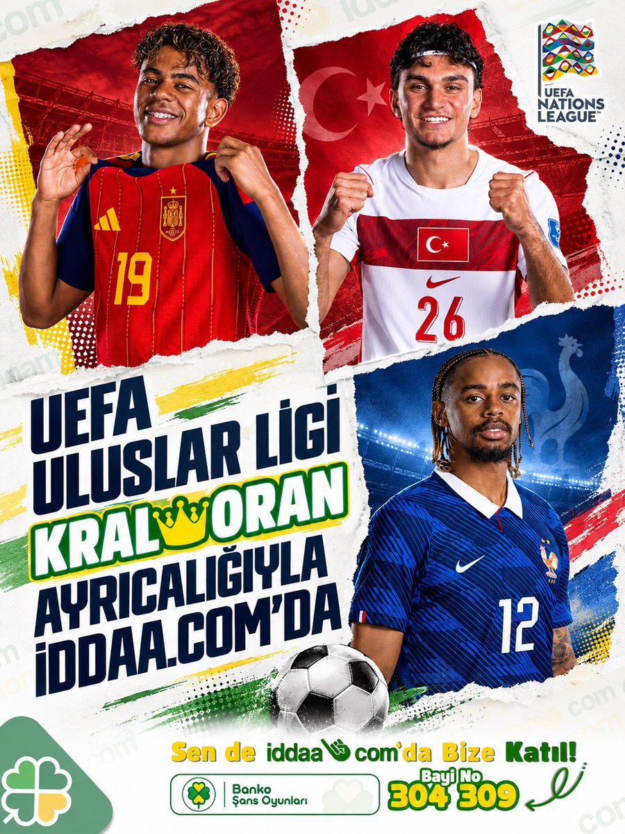 BankoSans's tweet photo. 🌍Milli rekabet yeniden başlıyor!

⚽️UEFA Uluslar Ligi’nde, yeni sezonun ilk maçları 👑Kral Oran ayrıcalığıyla https://t.co/cundOhUzWm ’da.

#iddaa #kraloran #millitakım #türkiye #fon https://t.co/PgDVv8O2Nq