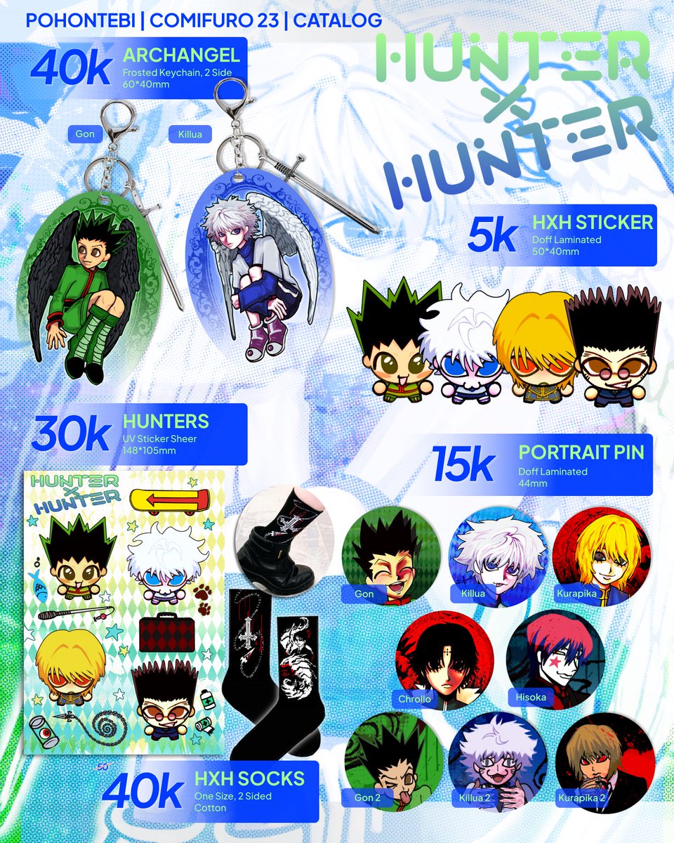 pohontebi's tweet photo. 💙 &amp; 🔁 are very appreciated

PohonTebi 🌀 #CF23 #Comifuro23
Pick Up PreOrder &amp; OTS Catalogue

🕛 Both days, PO 24-30 September
✉️ Pick up PO only

Death Note, Hunter X Hunter HXH, My Little Pony MLP, Obsession, Deltarune, Resident Evil RE, Originals

PO link below!
(1/2) https://t.co/hncPgJEoug
