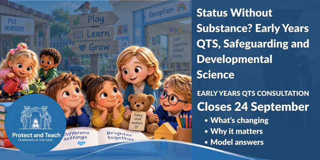 JenKteach's tweet photo. *LAST DAY* DfE Shaping the future of early years teaching... The Early Years QTS consultation closes tonight at 23:59.

If you work in early years, teach, have young children, or simply care what 0–5s are taught, this is the moment to speak.
Raising early years teachers to Qualified Teacher Status is welcome. Status without substance is not. 
What sits inside the new professional knowledge base will shape training, practice and safeguarding for years.
▶️What will “evidence-based” and “age-appropriate” actually mean? 
▶️How firmly will it be rooted in child development, SEND, careful observation and developmental science rather than contested claims?