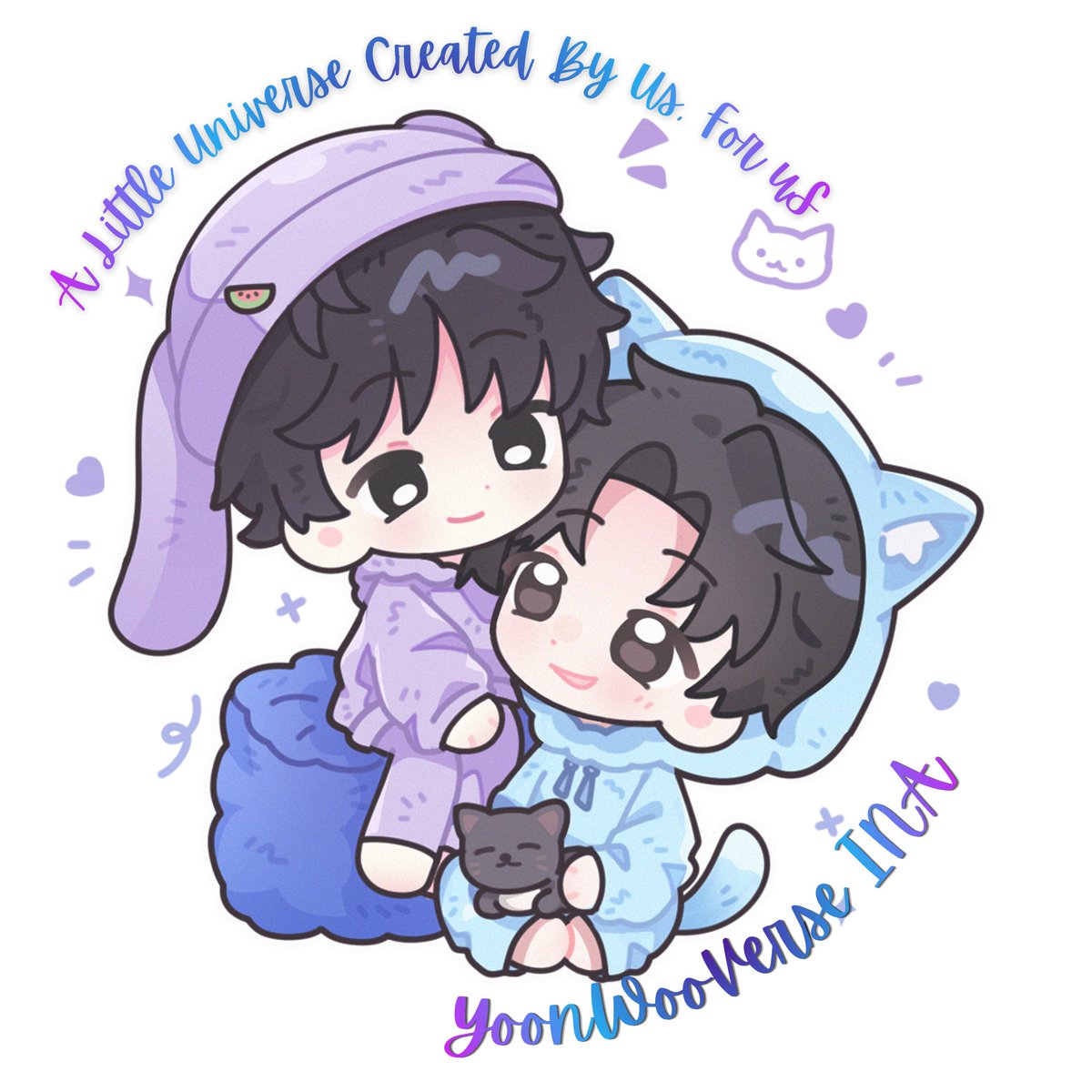 yoonwooverseina's tweet photo. Halo YoonWooVerse INA! 👋
Hari ini kita punya chibi duo kesayangan kita dari The Prosecutor's Proposal 🩵💜

🎭 DUO CHIBI YOONWOOVERSE INA:
🐱Chibi Kim Yoonsik:
Menggambarkan sosok Yoonsik yang hangat, protektif, dan selalu penuh pesona (INFP / Taurus). 
🐰 Chibi Park Siwoo:
Menggambarkan sosok Siwoo yang manis, berbakat, dan menggemaskan seperti kelinci (ESTP / Aquarius). 

Dua karakter Chibi gemoy ini bakal resmi mendampingi seluruh kegiatan, event, dan project YoonWooVerse INA ke depannya! ✨💜🩵

Big thanks to @/erfnald sudah mewujudkan bentuk chibi YoonWoo yang kita mau 🥰🥰

-KY 🐣