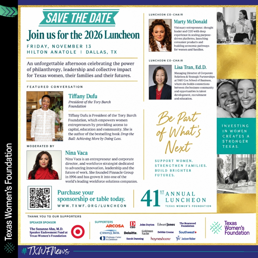 texaswomensfdn's tweet photo. π Fall is officially here, and so is our Fall 2026 Newsletter!
Celebrate #FirstDayOfFall with the people, partnerships and progress helping us build stronger communities across Texas.
π Read more: https://t.co/wYquw33UbO
#StrongWomenBetterTexas https://t.co/2DLnr8YNxU