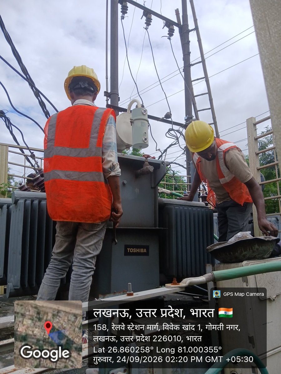 setechnicalgn_'s tweet photo. गोमतीनगर क्षेत्र के अंतर्गत विश्वास खंड सबस्टेशन में आज दिनांक 24/09/2026 को ट्रांसफार्मर मेंटेनेंस का कार्य किया गया।
@myogiadityanath @CMOfficeUP @aksharmaBharat @ChairmanUppcl @mduppcl @MVVNLmd @MVVNLHQ @UPPCLLKO https://t.co/k2NqkYKsQO