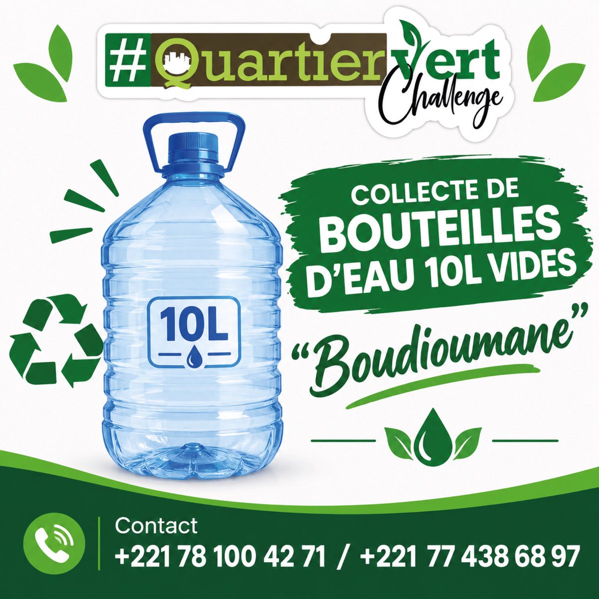TontonVert's tweet photo. Bonjour à tous les consommateurs d’eau 🤭
Ainsi que wa @KireneSenegal ak @casamancaise nianou malén ndokh .
Da maye Boudiou 💪
Aye Bouteilles vides rek la sokhla 🙏
Je dois faire pousser des milliers de plantes 🪴
#QuartierVertChallenge https://t.co/RHck5w7MgJ