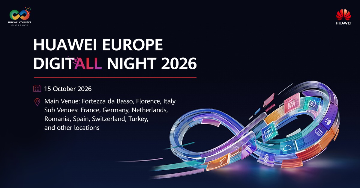 Huawei_Europe's tweet photo. Join us for DigitALL Night 2026, Huawei's flagship talent event in Italy. Designed for university students in STEM &amp; ICT, the event is an opportunity to explore cutting-edge technologies and diverse career paths at Huawei. Attend on site or online 15 October 18:00-20:00 (UTC+2).