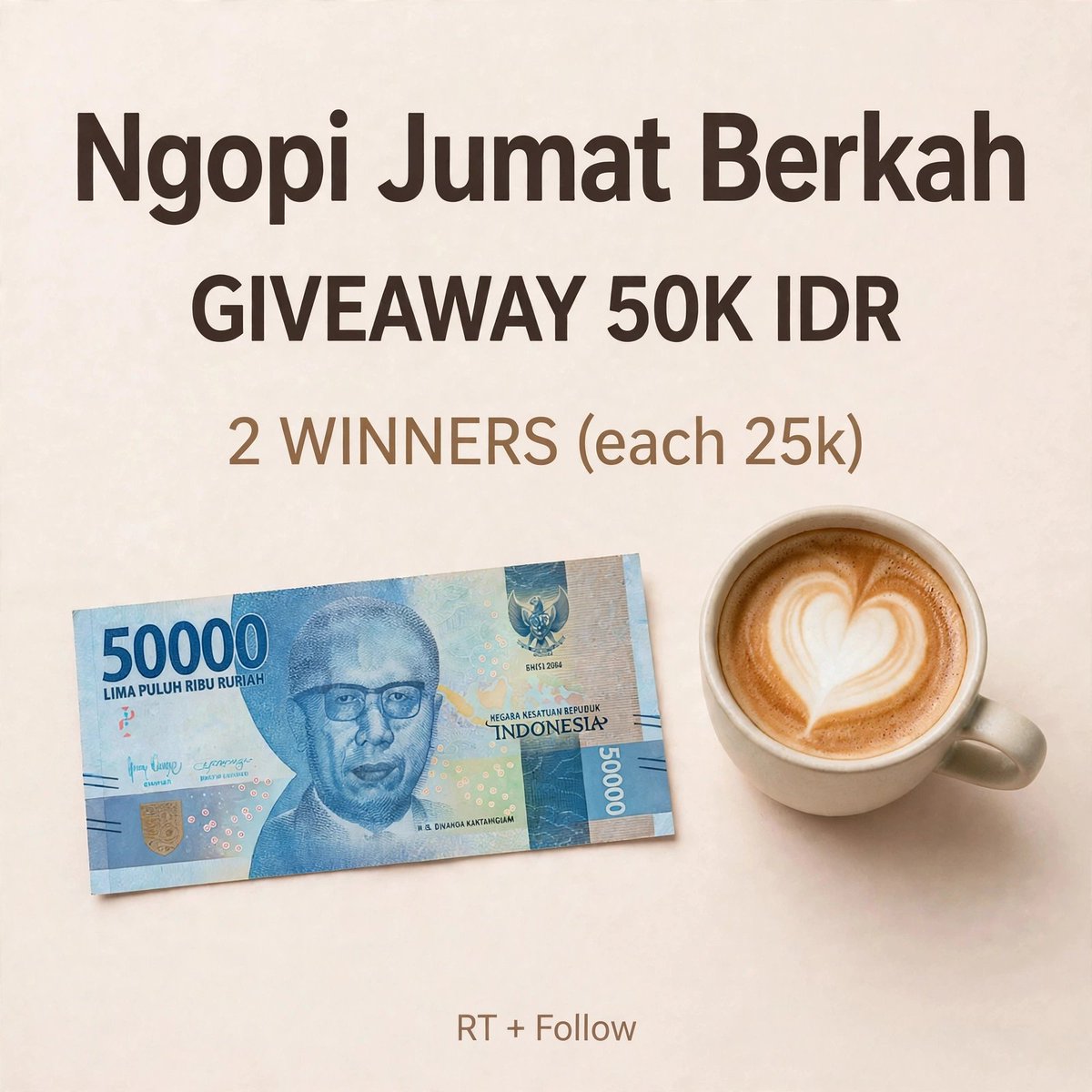 ma2tpelor's tweet photo. Ngopi Jumat Berkah ☕✨

GIVEAWAY 50K IDR for 2 winners (each 25k)

Just RT, yeah. Feel free to follow. If you win, let's grab coffee together (virtually) 😅

Draw tomorrow. While having coffee. https://t.co/kV3tC35Dwj