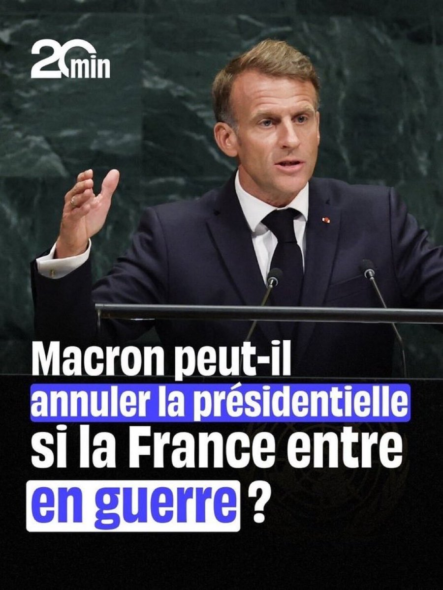 QuentinCad31672's tweet photo. *🎭 On n’annule pas une élection. On implante l’idée.⚠️

Quand les médias commencent à balancer ce genre d’info, ce n’est plus de l’info. C’est une implantation.

Les communicants de l’Élysée ne « laissent pas filer ». 
Ils valident. Ils dosent. Ils passent le message. L’idée de celui-ci est simple : commencer à installer le scénario. Doucement. Sûrement. Jusqu’à ce qu’il paraisse normal. 🧠

Évidemment, plus tard, il y aura un élément déclencheur. C’est inévitable. Une attaque sous faux drapeau. Une manifestation Gilets jaunes qui tourne au vinaigre. Un « incident » assez grave pour qu’on parle d’état d’exception. 
Je n’émets que des hypothèses.

Mais le fait de faire circuler l’annonce n’a qu’un but : 
l’implanter. Pour qu’elle devienne familière. Pour que, le jour venu, le protagoniste puisse se draper en héros de la Nation. 🦸

Le reste est du décor. 20 Minutes pose la question « Macron peut-il annuler la présidentielle si la France entre en guerre ? »  puis répond en Fake Off : non, la Constitution ne le permet pas. Article 16 encadré. Guerre déclarée par le Parlement. Report de 35 jours maximum. Conseil constitutionnel. On vous rassure.

On vous rassure après avoir fait exister la scène. 🎬

C’est ça, le tour. On n’a pas besoin que ce soit légal aujourd’hui. On a besoin que le public ait déjà vu le titre. Qu’il ait déjà entendu les mots « guerre », « présidentielle », « annuler ». Qu’il ait déjà associé le visage au pupitre et l’idée du sursis.

Plus rien ne m’étonne.

Faites vos jeux. Rien ne va plus. 🎰