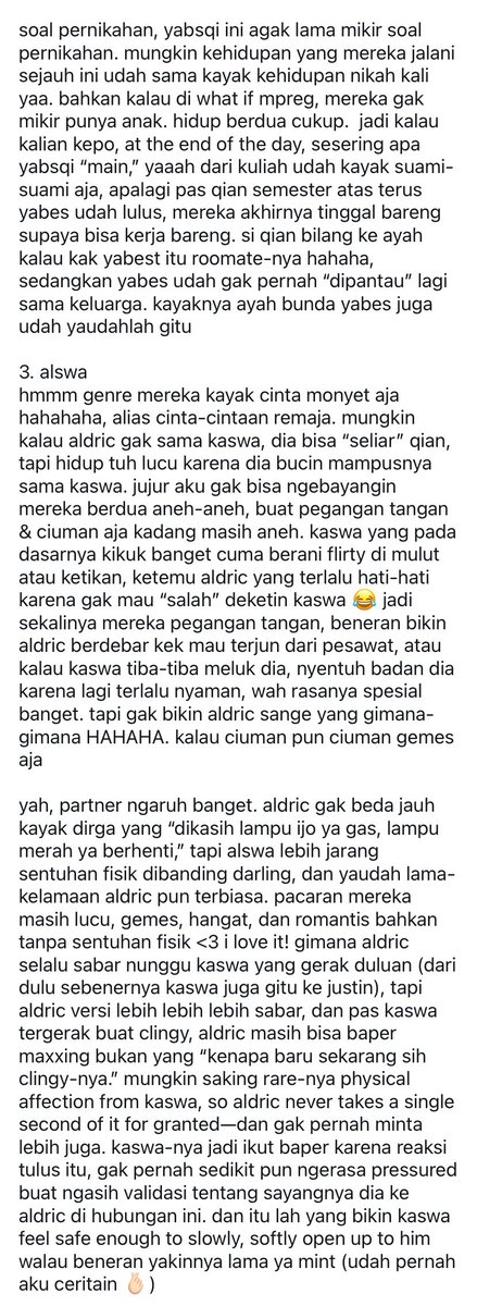 mil11meter's tweet photo. ❓ Di 6dos ada gak sih kak yang doyan "main" selain darling??? Yabsqi? Alswa?
💬 HAHAHA kita bahas pas mereka masih di kuliahan kan? atau pas udah nikah? atau keduanya kali yah 🫢 dan mari kita... | ratelio https://t.co/rClOebOPxK #dirga #kalingga #yabes #qian #aldric #kaswa https://t.co/KkR83ExSAN