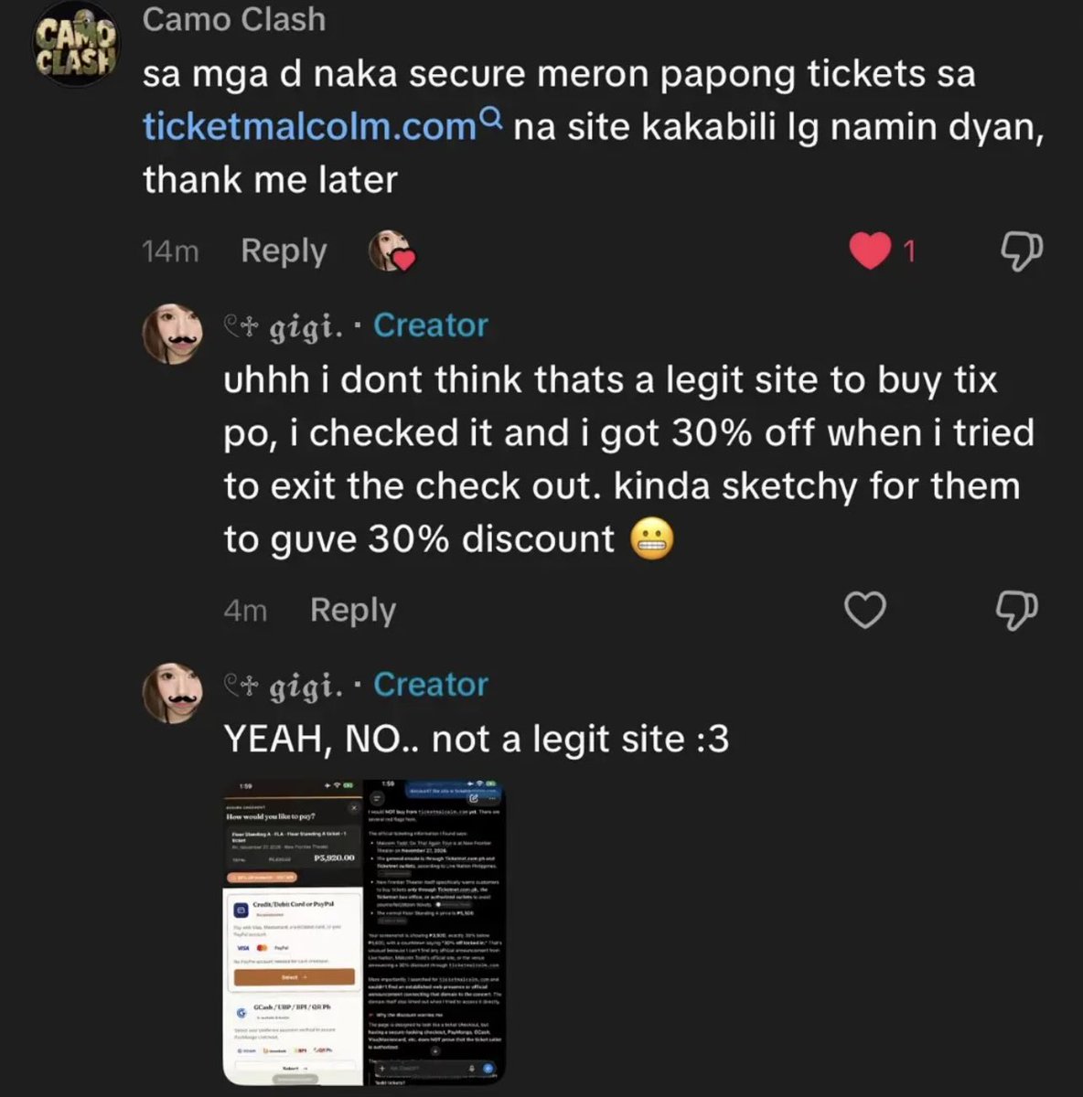 02luvmails's tweet photo. anlala rin talaga mga scammer eh gumawa pa ng website na may 30% off kuno para maka-lure.. hoy kapal niyo 

malcolm ph https://t.co/a9bYFMLpmm