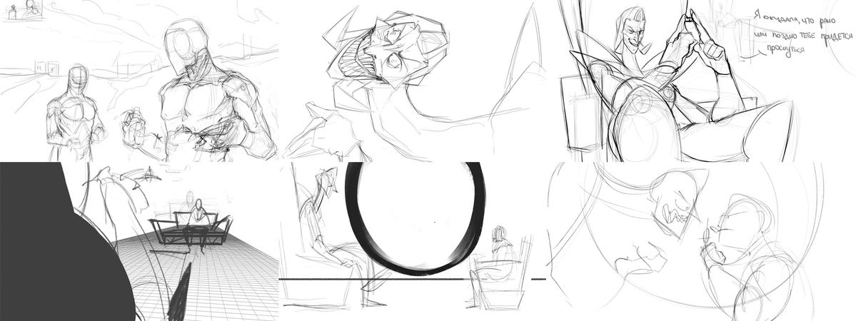 roxane_ramen's tweet photo. While we're busy with work and current tasks, let's jump ahead in the story a bit—here are some storyboards to share!  These frames are the first rough sketches we make to figure out how the scene should look. #Storyboard #Storyboarding #WIP #BehindTheScenes #Animation #IndieDev https://t.co/GVWjmXFVNv
